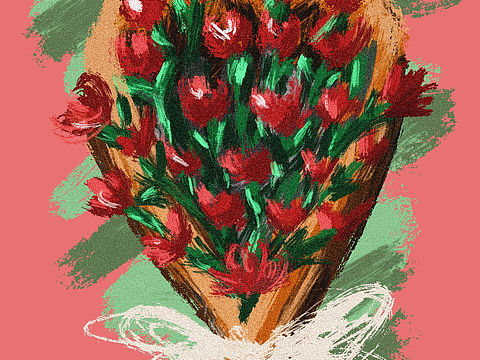 手绘情人节背景