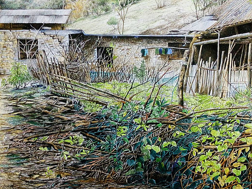 山上人家（個人主頁-ZMTg0OTM5ODg=） - 繪畫 - 站酷設(shè)計師一生夢里原創(chuàng)素材 - 站酷ZCOOL