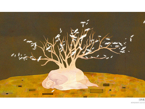 月光森林系列《伊甸园》（个人主页-ZNTEyMDAzMzI=） - 艺术插画 - 站酷设计师文琴Jean原创素材 - 站酷ZCOOL