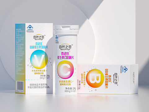 自然之恩—维生素微泡咀嚼片保健食品包装设计全案设计