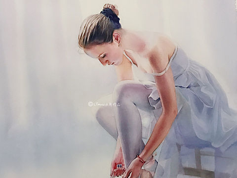 LTmuzi水彩作品 水彩画芭蕾舞者系列
