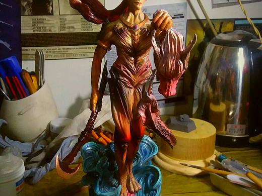 七妖王-蛟魔王基本涂裝完成林沖進行中（個人主頁-ZMjQ0MTg3MDA=） - 手辦/模玩 - 站酷設計師聖徒原創(chuàng)素材 - 站酷ZCOOL