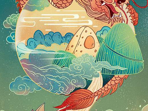 为蒙牛创作的端午节海报