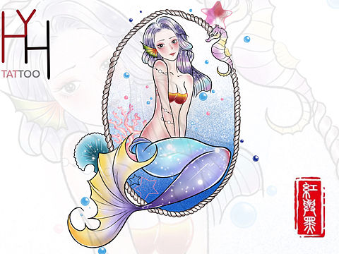 海洋公主美人鱼手稿（个人主页-ZNTgxMjc4NzI=） - 商业插画 - 站酷设计师红与黑书画工作室原创素材 - 站酷ZCOOL