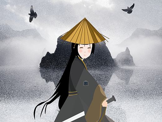 武侠风唯美插画
