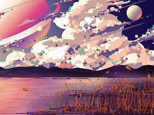 矢量插画《复古星际甜甜球》