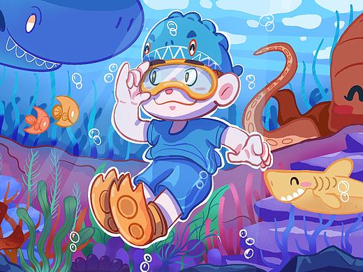 两张Q版插画