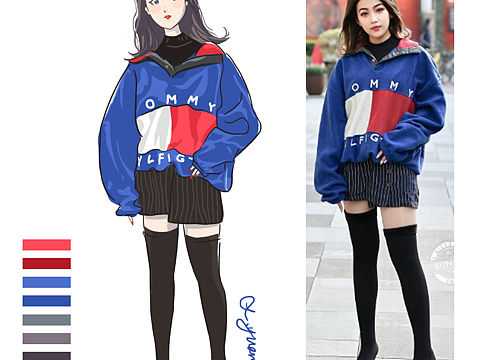 穿搭插画小练习