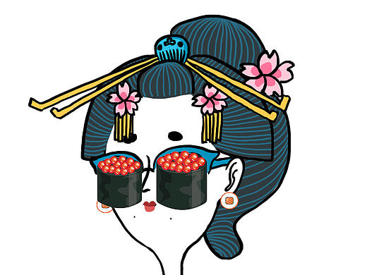 【插画】吃货的墨镜