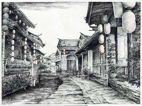 钢笔画写生