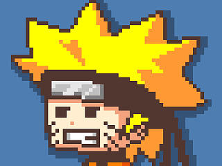 鸣人8bit像素头像