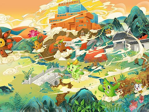 广西药用植物园官方IP延展插画