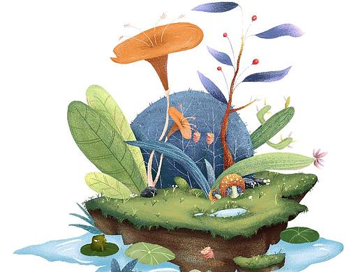 小岛屿插画