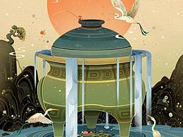 山东日照-插画海报