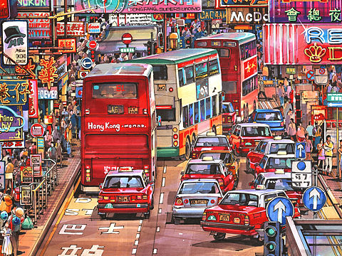 香港街景手绘建筑空间张肖涵手绘（个人主页-ZNDc4ODk0MTI=） - 绘画 - 站酷设计师张肖涵画手绘原创素材 - 站酷ZCOOL