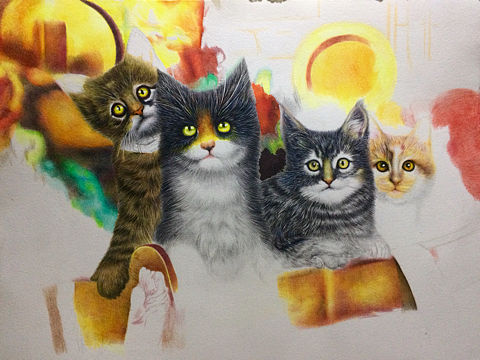 彩铅猫（个人主页-ZMjIzODMwMjQ=） - 绘画 - 站酷设计师蓝叶青雨原创素材 - 站酷ZCOOL