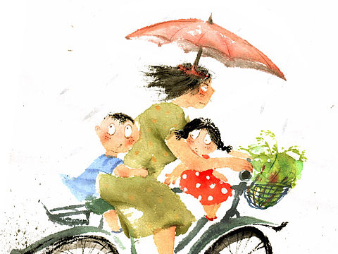 妈妈的帽子是雨伞