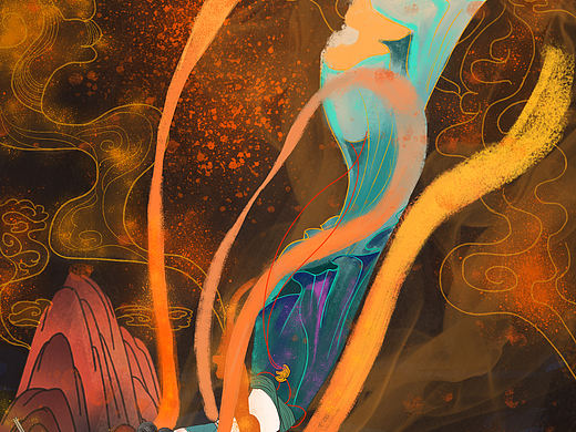 插花飞天（个人主页-ZNTYxNjA0OTI=） - 创作习作 - 站酷设计师暮山烟原创素材 - 站酷ZCOOL