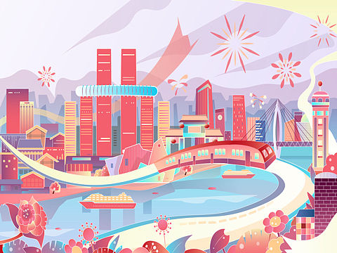 轨道上的都市圈（原创插画）