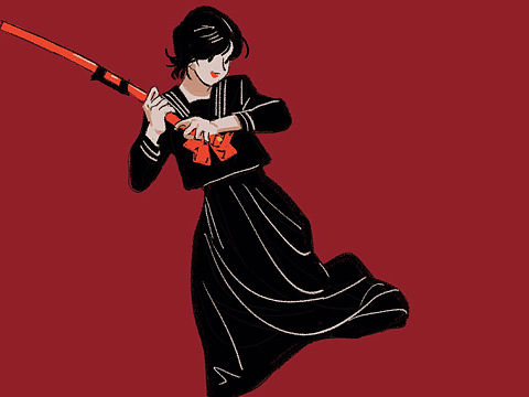 插画速写练习——复古水手服美少女