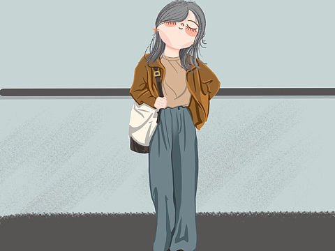 原创扁平人物小插画。