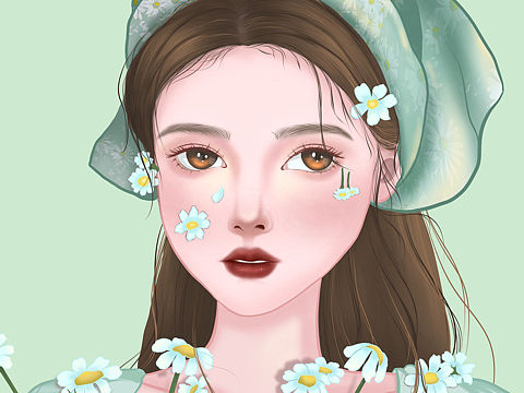 半厚涂女生头像