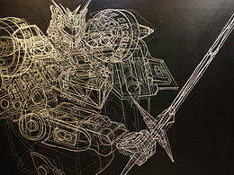 粉笔画《高达》