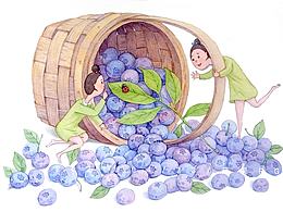 原创插画——小人儿与水果「一」