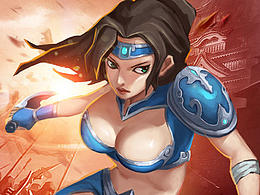 给游戏画的女角色卡牌