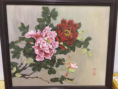 手绘牡丹 (丙烯)