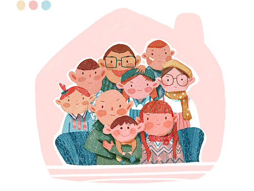 我们一家（个人主页-ZNDk3NDczNTY=） - 儿童插画 - 站酷设计师三豆子原创素材 - 站酷ZCOOL