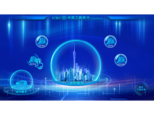 广州工商银行北京路支行项目-虚拟看房看车小屏