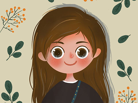 手绘 头像 卡通 可爱 女生