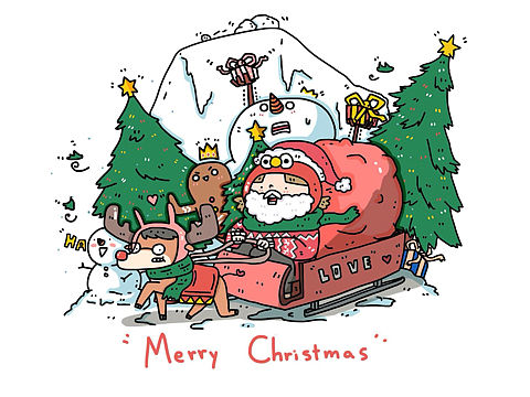 聖誕節(jié)快樂（個(gè)人主頁-ZMjY1OTAxNjQ=） - 藝術(shù)插畫 - 站酷設(shè)計(jì)師hillro原創(chuàng)素材 - 站酷ZCOOL