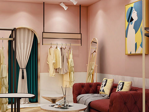 轻奢风服装店效果图