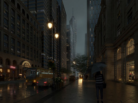 夜景商业街