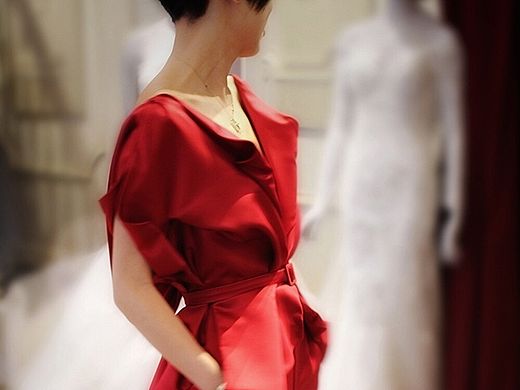 红色帅气裤装婚纱礼服