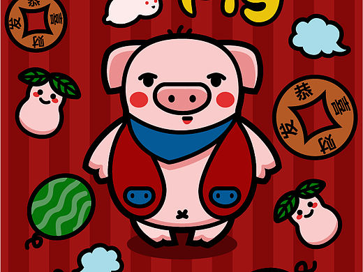 画的第一个小猪猪:D（个人主页-ZMzI3NTU2NzY=） - 艺术插画 - 站酷设计师跑啊跑滑不倒原创素材 - 站酷ZCOOL