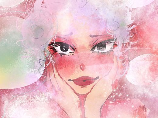 原创情绪少女插画