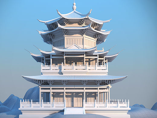 古建筑三维模型制作