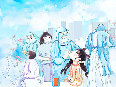 希望疫情早点结束，愿所有人平安健康，一线人员辛苦了（个人主页-ZNTg5MTU3NTY=） - 商业插画 - 站酷设计师hshi原创素材 - 站酷ZCOOL