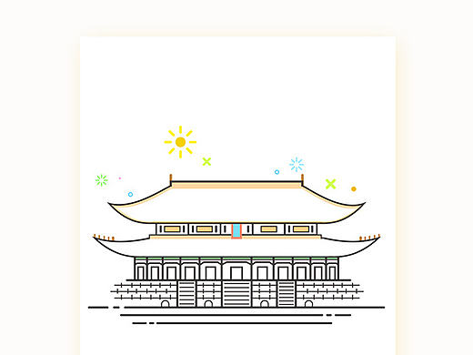 建筑线性插画练习 简约icon