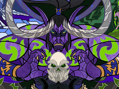 玻璃彩绘风格的魔兽世界