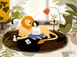 在插画里养狮子
