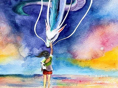 水彩练习-参考《千与千寻》（个人主页-ZNDk1MzA4MDQ=） - 艺术插画 - 站酷设计师大卫嘎嘎原创素材 - 站酷ZCOOL