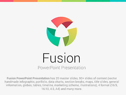 5种配色扁平化唯美色系卡通风格PPT模板