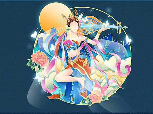 新中式 国潮 中秋（个人主页-ZNTQ4NzY2NjQ=） - 商业插画 - 站酷设计师叉烧又又原创素材 - 站酷ZCOOL