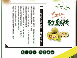 红心猕猴桃水果绿色宣传海报单页易拉宝X展架平面设计