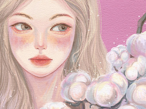 《少女与花》系列（个人主页-ZNjA0MjM5MzI=） - 创作习作 - 站酷设计师花栗shushu原创素材 - 站酷ZCOOL