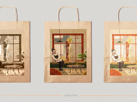 大卫之选｜咖啡店插画设计